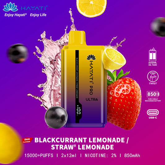 Hayati Pro Ultra Blackcurrant Lemonade | Strawberry Lemonade)