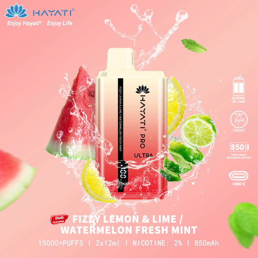 Hayati Pro Ultra Fizzy Lemon & Lime / Watermelon Fresh Mint